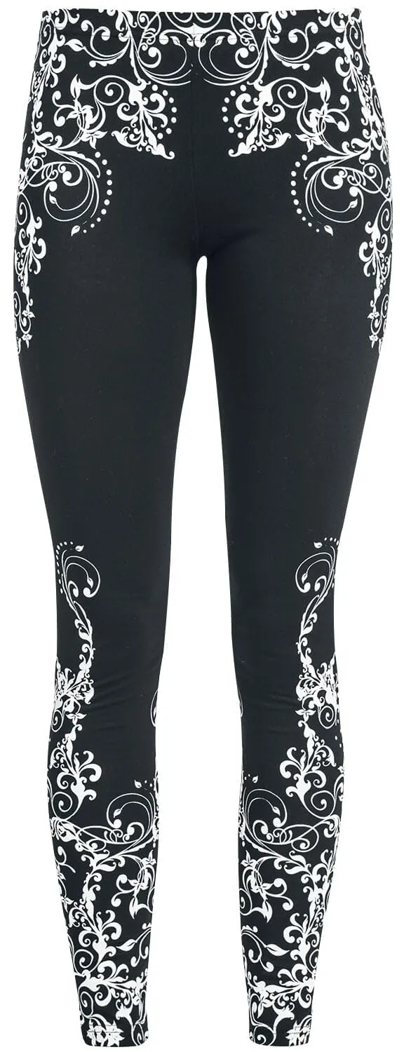 black-premium-leggings-hose-m-schwarz-mit-print image 1