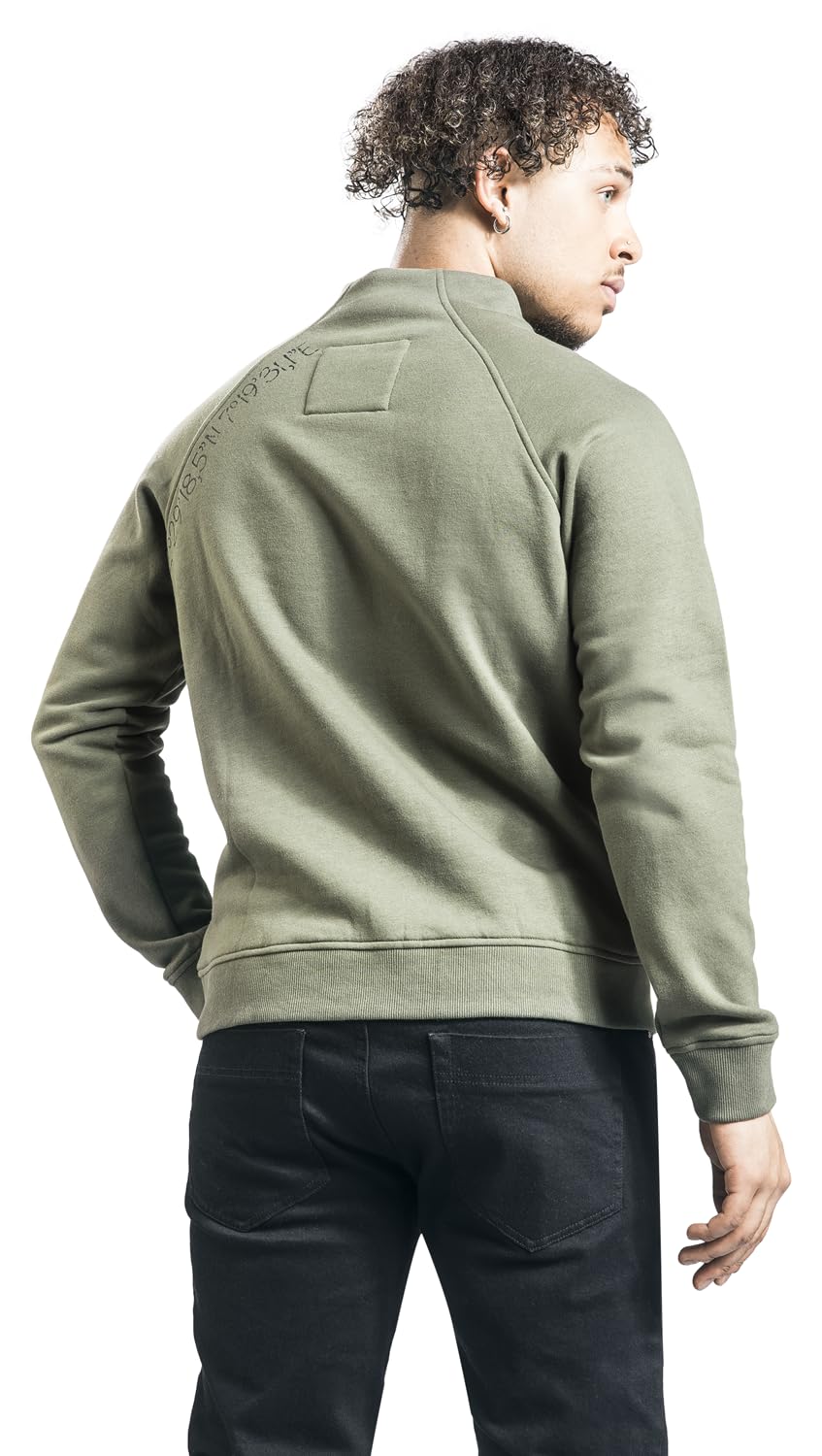 red-by-emp-pullover-herren-sweatshirt-oliv-reissverschluss image 4