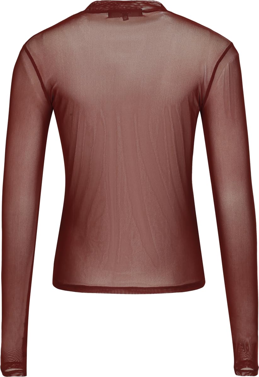 black-premium-by-emp-damen-mesh-langarmshirt-bordeaux-m image 3
