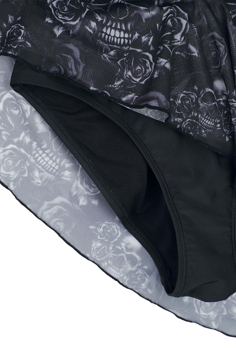black-premium-by-emp-badeanzug-totenkopf-rosen-damen-schwarz image 2