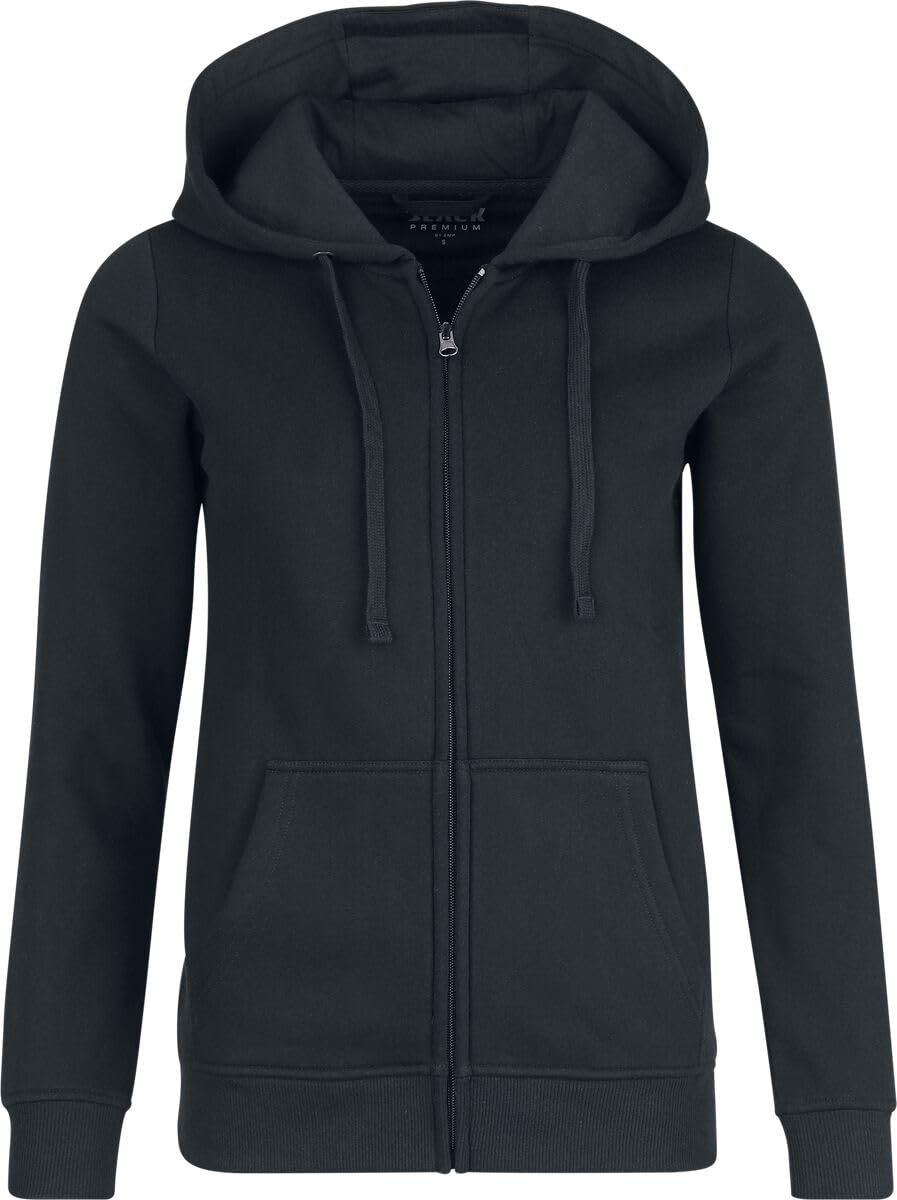 black-premium-kapuzenpullover-damen-schwarz-k-ngurutasche-l image 1