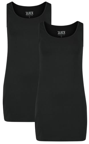 black-premium-by-emp-damen-basic-doppelpack-tops-schwarz-baumwolle image 7