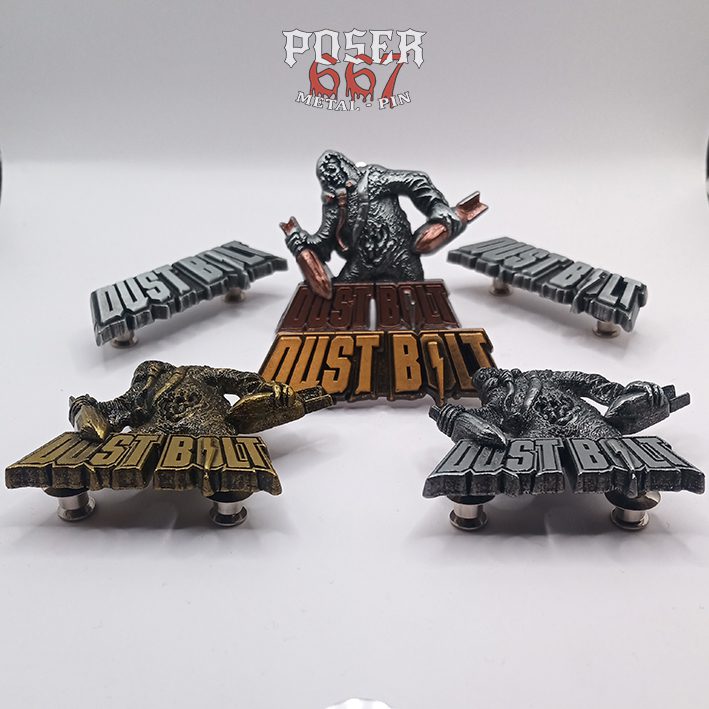 dust-bolt-logo-3d-pin-metall-antik-silber-6-cm image 3
