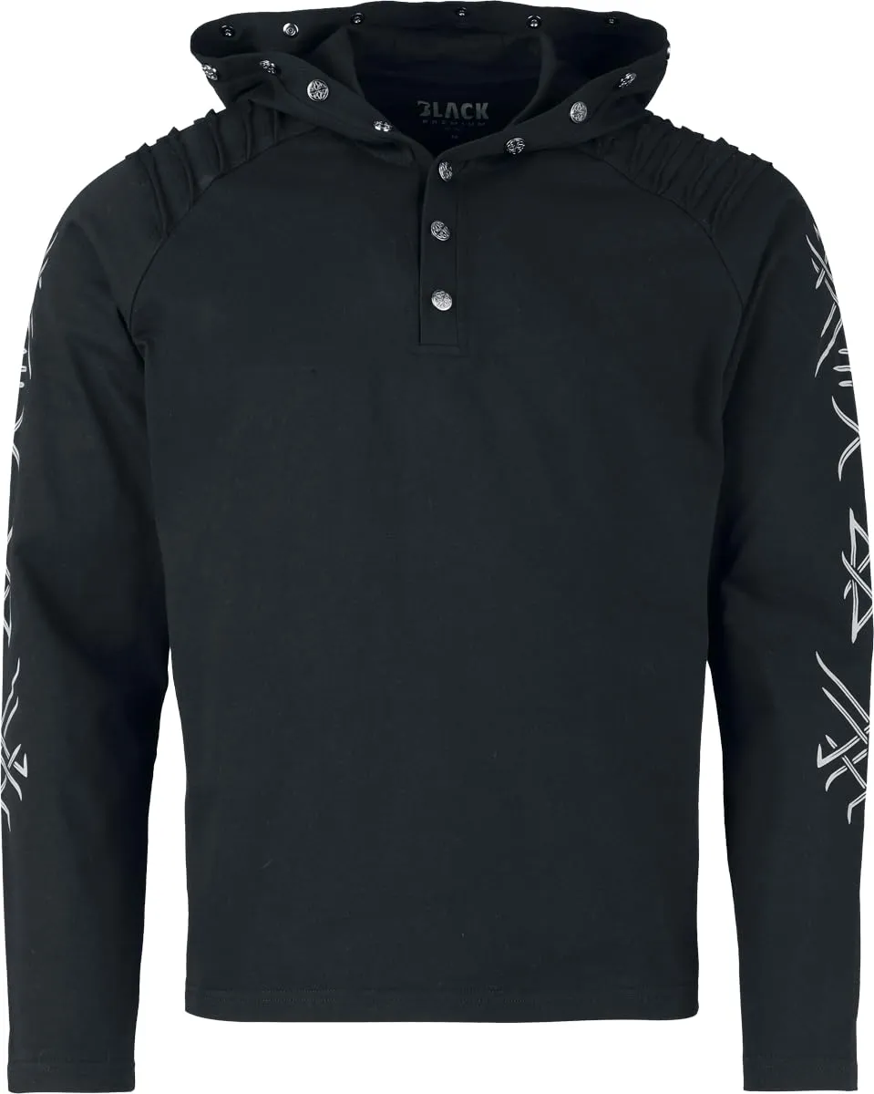 black-premium-by-emp-herren-langarmshirt-schwarz-kapuze-xl image 1