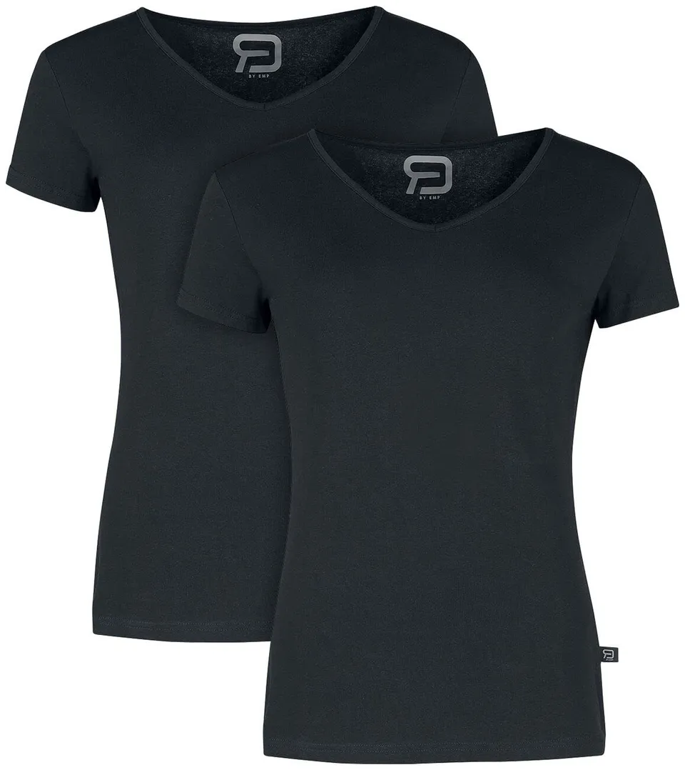 red-by-emp-t-shirts-v-ausschnitt-schwarz-doppelpack image 1