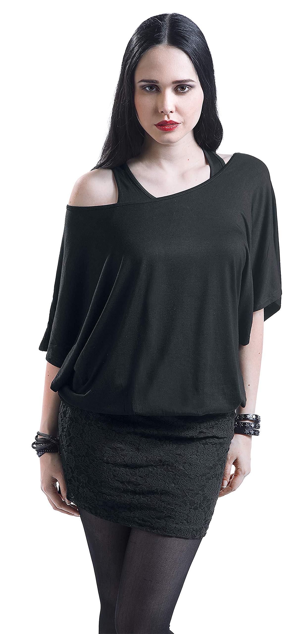black-premium-by-emp-double-layer-kleid-spitze-schwarz-l image 6