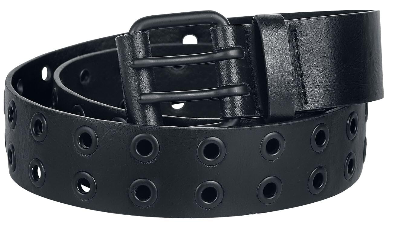 black-premium-unisex-g-rtel-schwarz-mit-lochnieten image 1