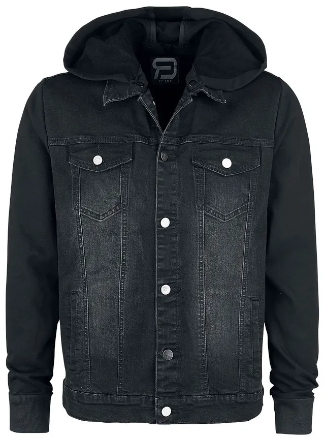 red-by-emp-jeansjacke-herren-dunkelgrau-kapuze-l-streetwear image 1