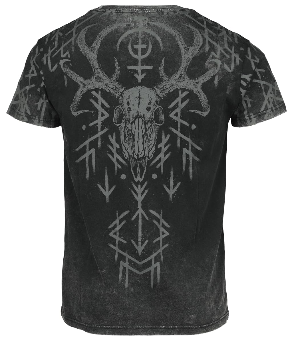 black-premium-by-emp-herren-t-shirt-schwarz-washed-runen-gr-l image 3