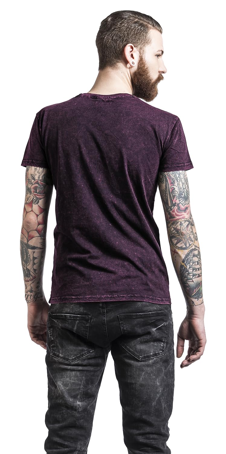 black-premium-t-shirt-dunkelrot-waschung-herren-xl image 7