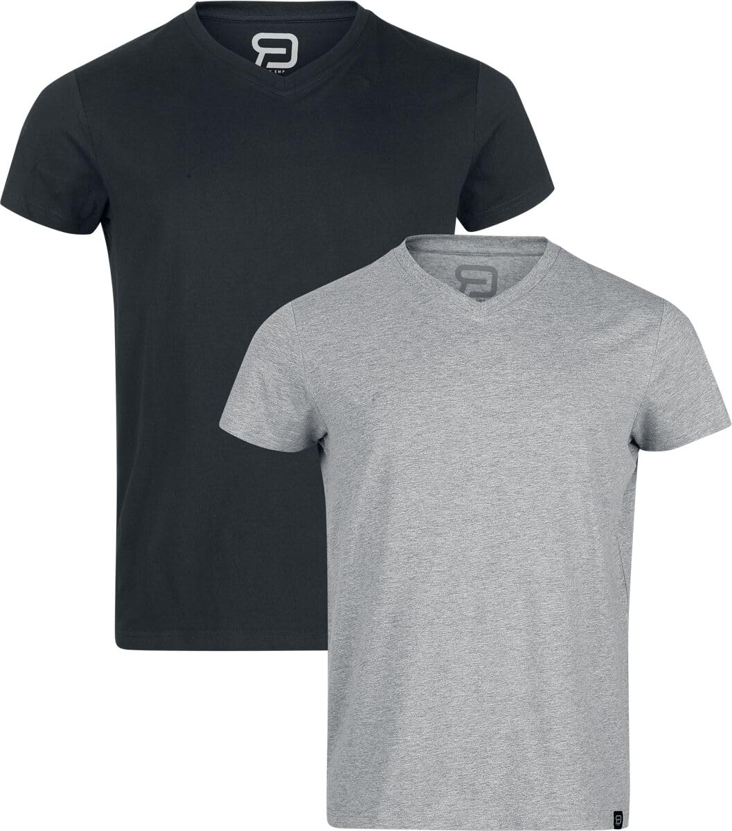 red-by-emp-herren-basic-t-shirt-schwarz-grau image 1