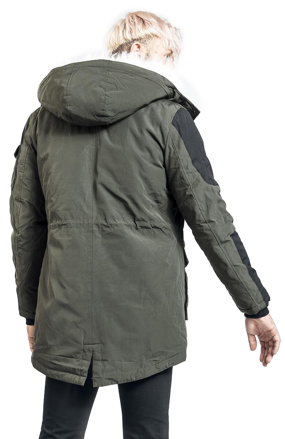 black-premium-by-emp-herren-winterjacke-oliv-kunstfellkragen image 7