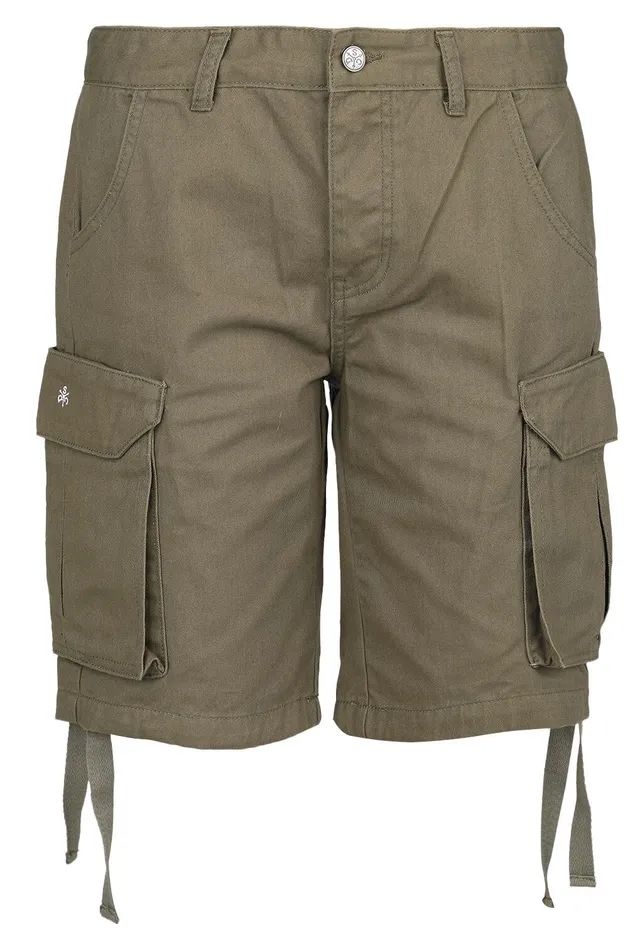 black-premium-by-emp-damen-shorts-olivgr-n-g-rtelschlaufen-gr-m image 1