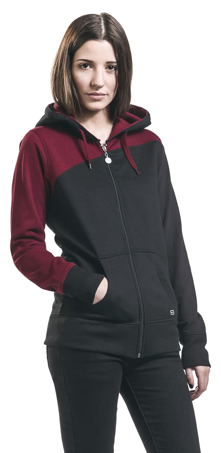 red-by-emp-sweatjacke-kapuze-damen-schwarz-rot-l image 4