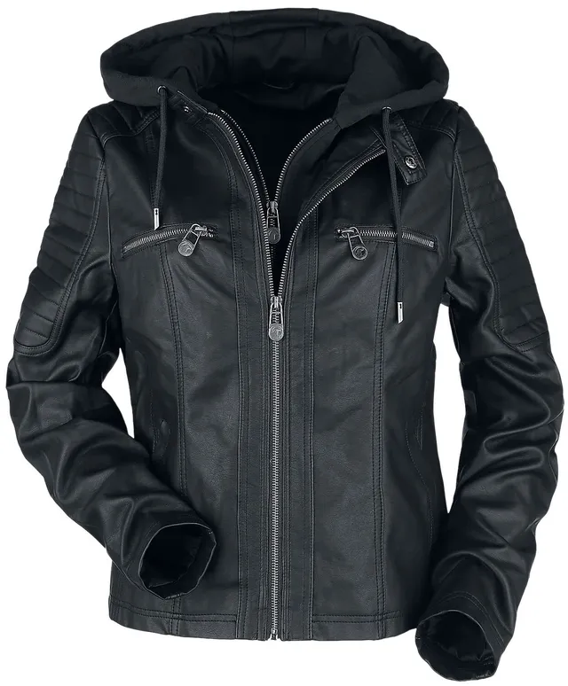 black-premium-by-emp-damen-kunstlederjacke-schwarz-3xl-biker image 1