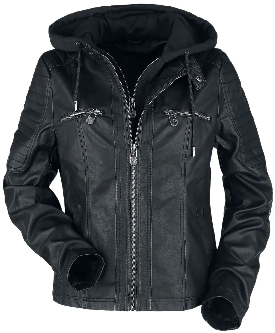 black-premium-by-emp-damen-kunstlederjacke-schwarz-3xl-biker image 1
