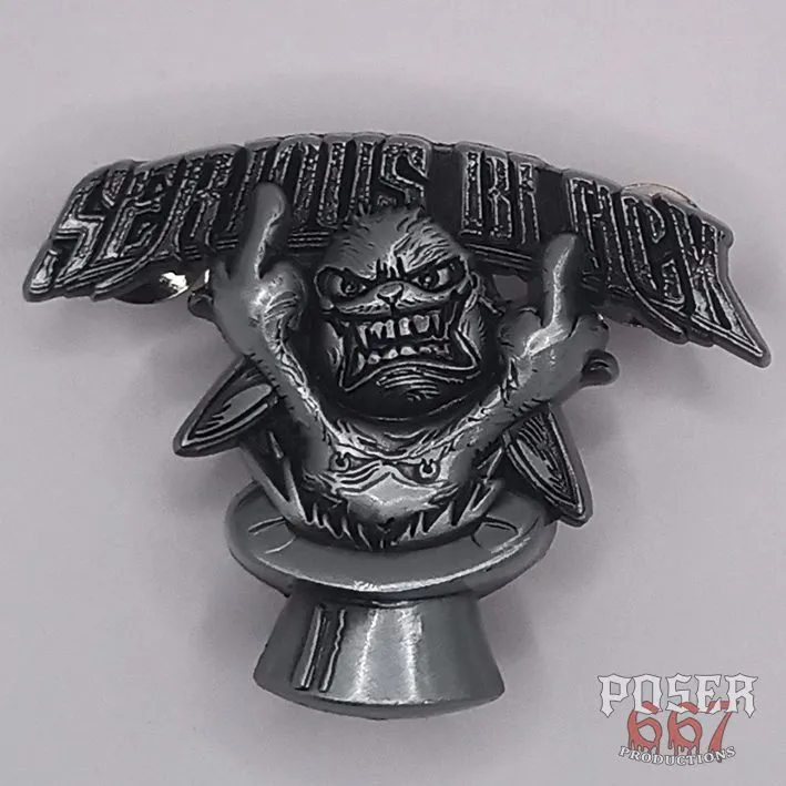 serious-black-no-more-magic-3d-pin-anstecker-antik-silber-5-cm image 1