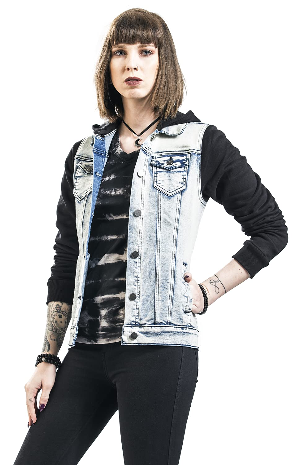 black-premium-by-emp-blau-schwarze-jeansjacke-sweat-rmel-4xl image 7