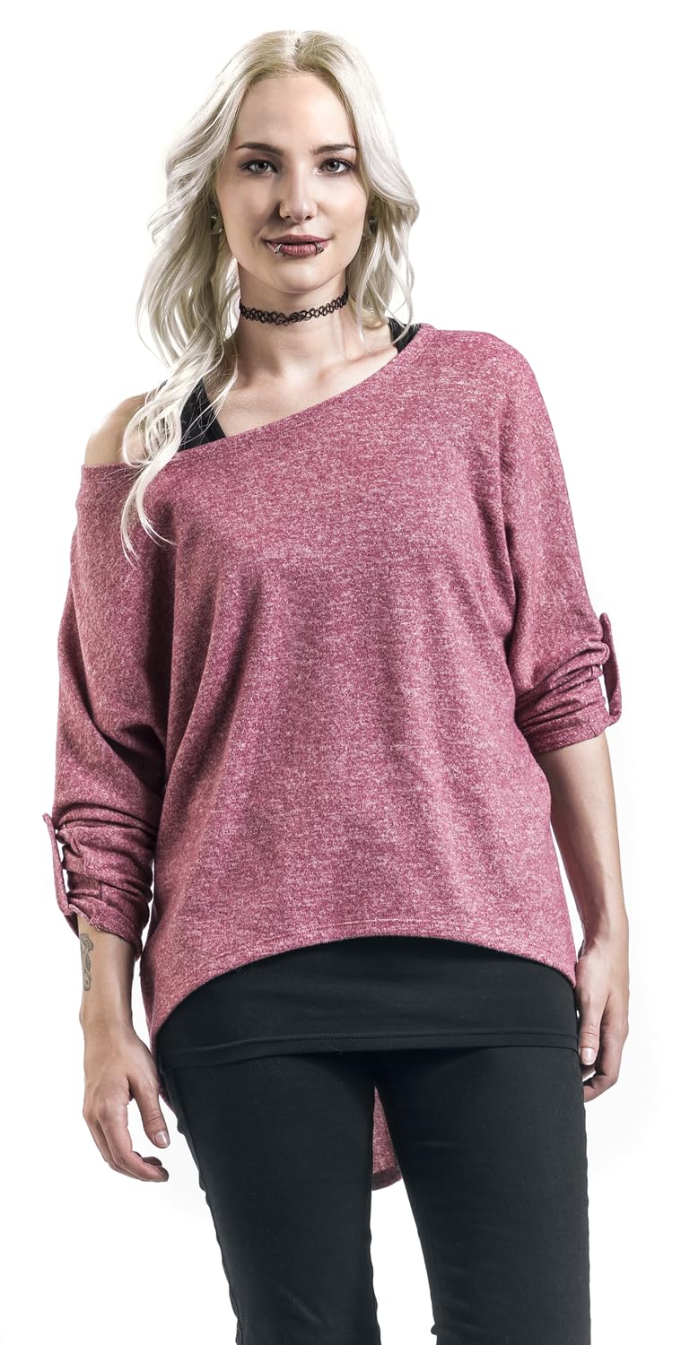 red-by-emp-shirt-kombi-damen-rot-schwarz-sweatshirt-top image 2
