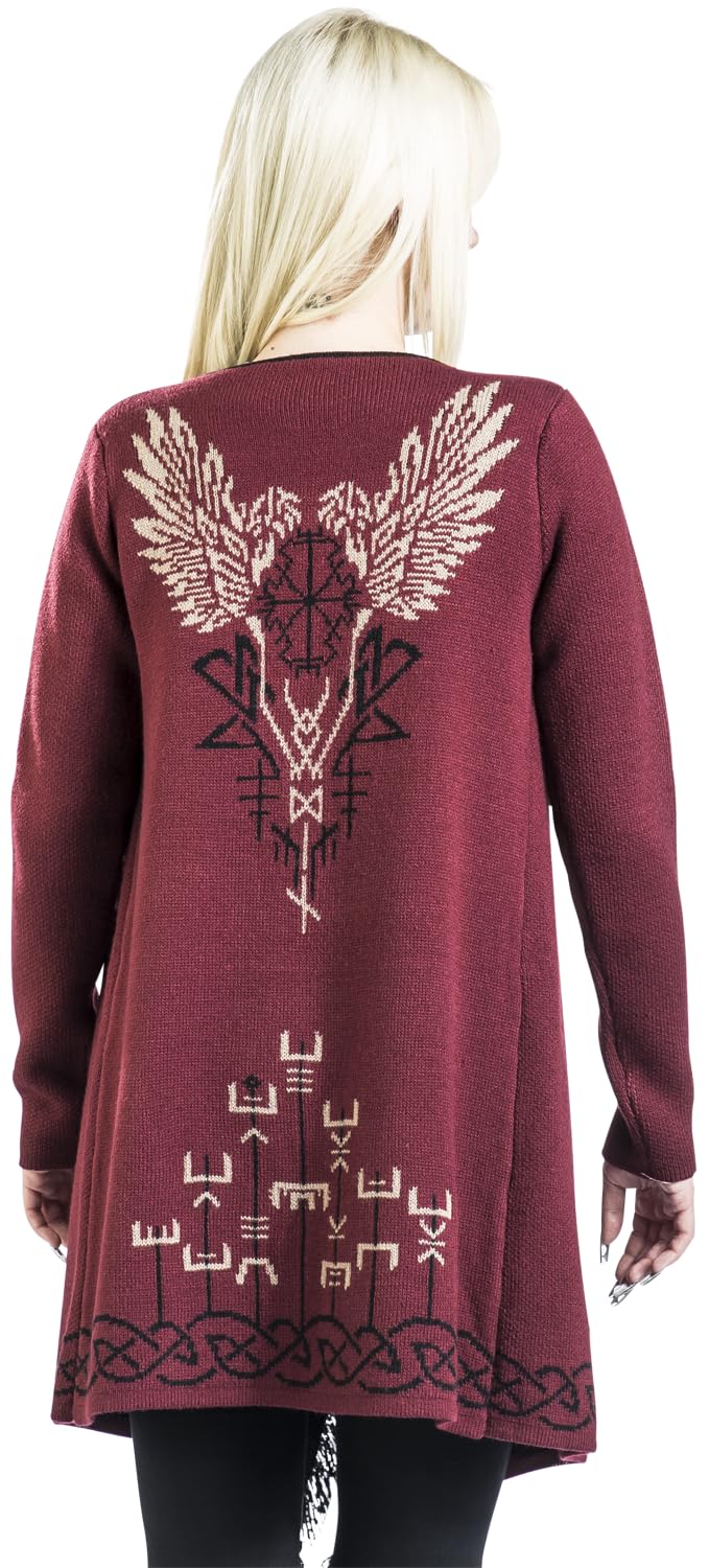 black-premium-by-emp-bordeaux-cardigan-damen-strickjacke-ornamente image 6