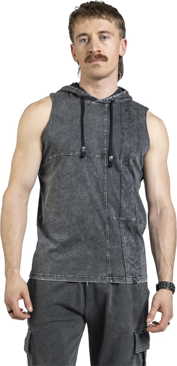 black-premium-pagan-roots-hooded-tank-top-grau-washed-l image 2