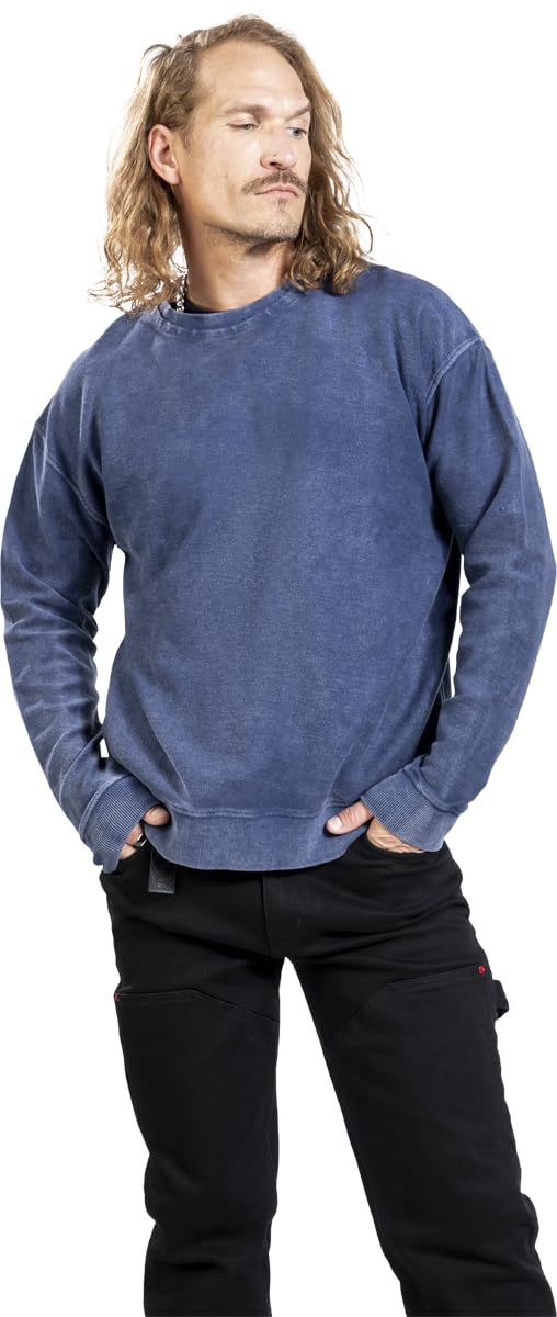 red-by-emp-sweatshirt-offene-naht-kragen-blau-herren image 2