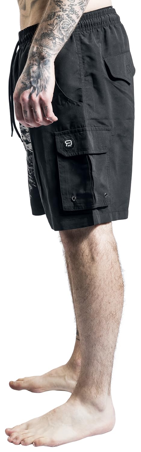 red-by-emp-bademode-herren-badeshorts-schwarz-batik-motiv image 4