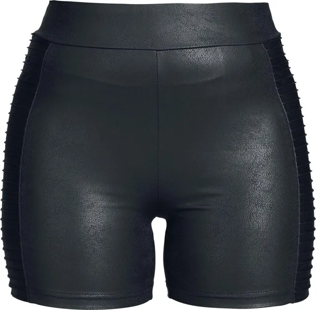 black-premium-essential-faux-leather-shorts-schwarz-damen image 1