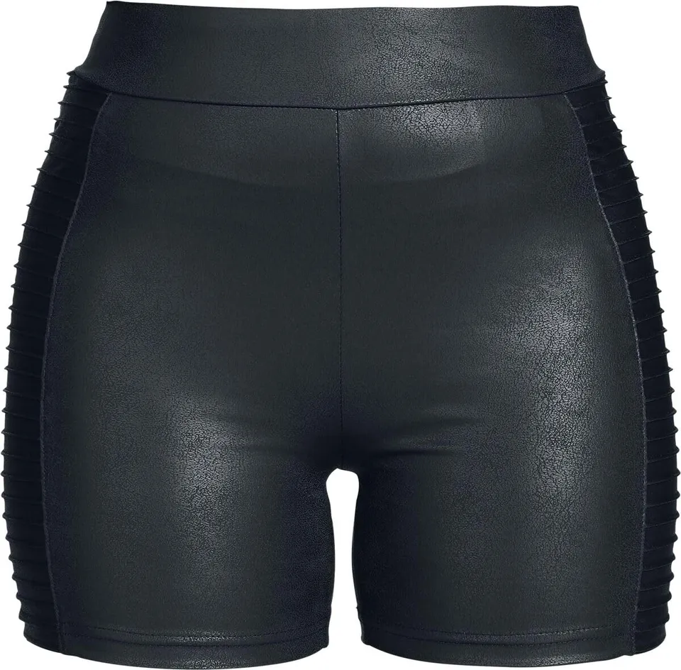 black-premium-essential-faux-leather-shorts-schwarz-damen image 1