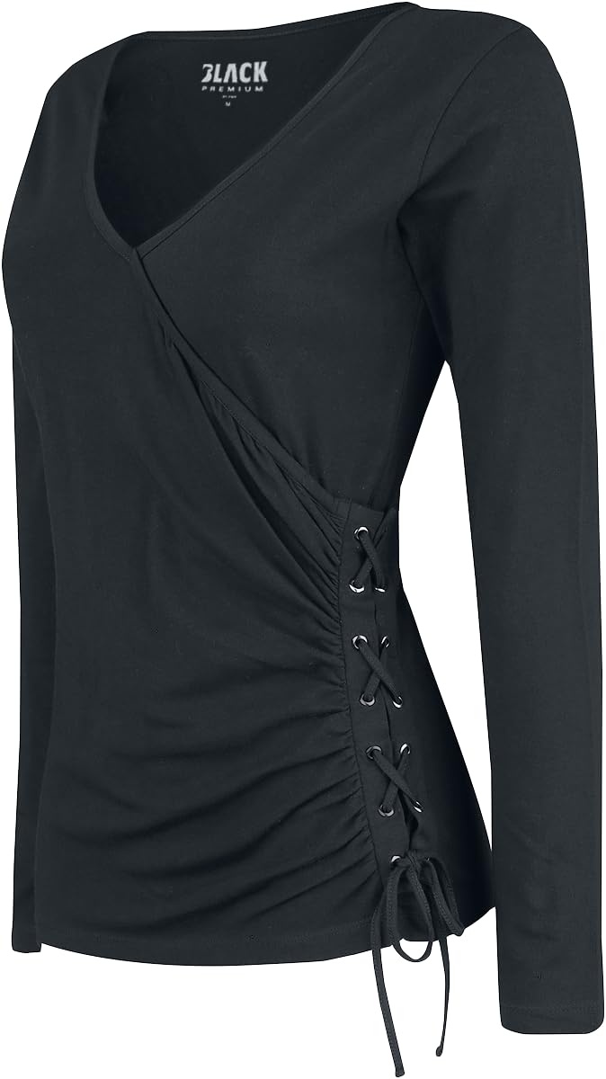 black-premium-damen-langarmshirt-schwarz-schn-rung-m image 3