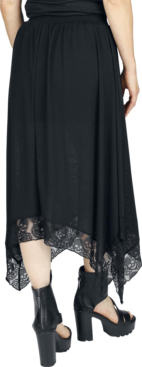 black-premium-langer-rock-spitze-schwarz-damen image 2