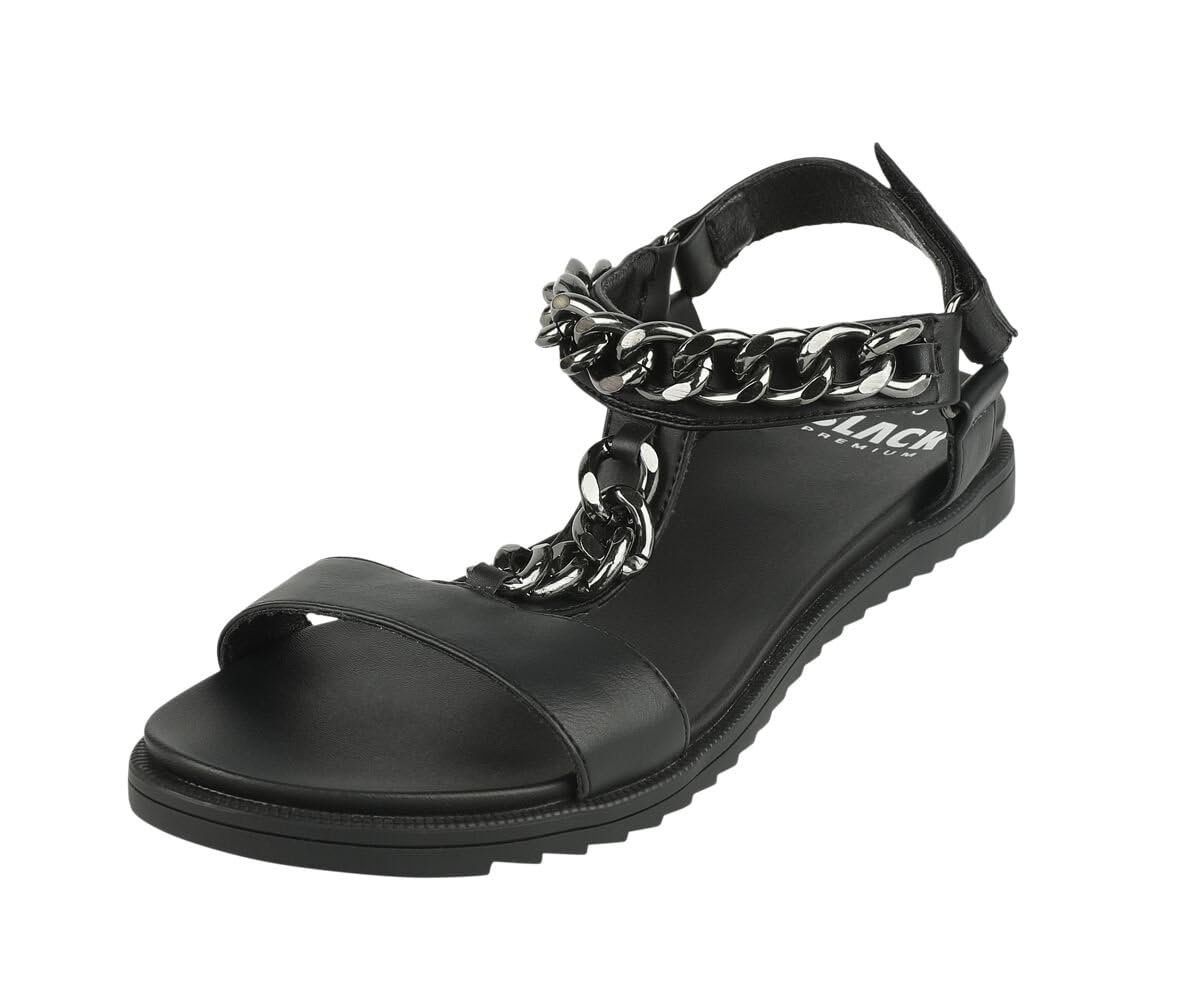 black-premium-by-emp-sandalen-damen-schwarz-mit-ketten image 1