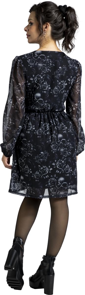 black-premium-by-emp-damen-kleid-schwarz-skull-roses-allover image 5