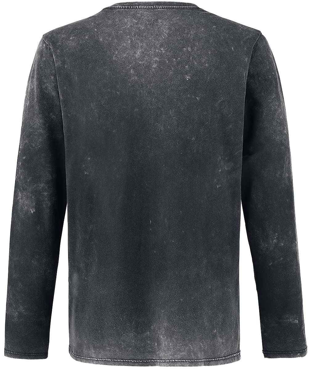 black-premium-vintage-langarmshirt-longsleeve-s-grau-patch image 3