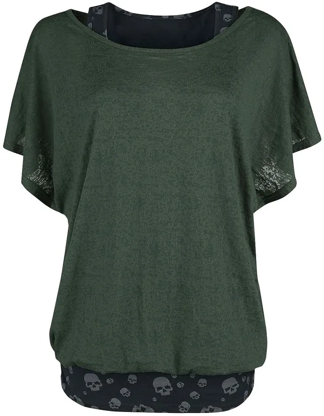 black-premium-by-emp-t-shirt-double-layer-totenkopf-schwarz-gr-n image 1