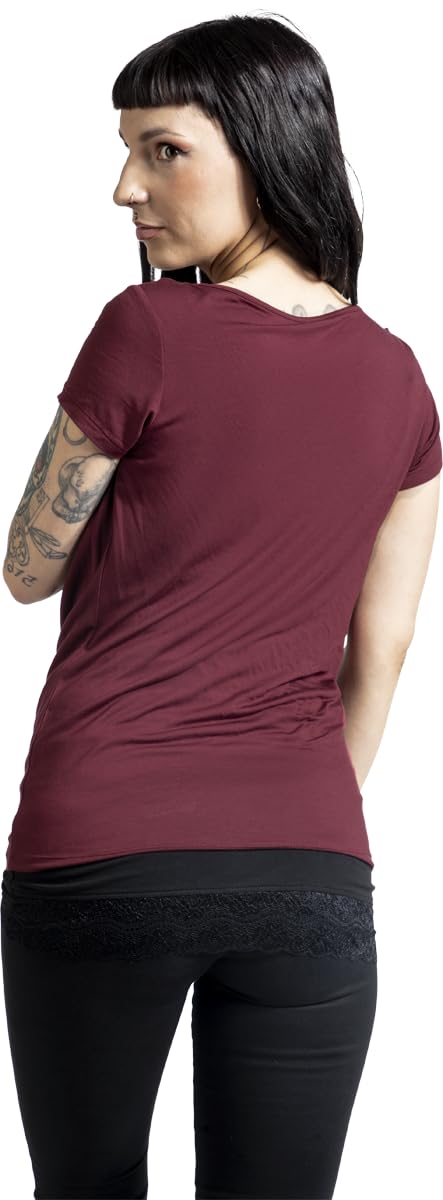 black-premium-by-emp-damen-2-in-1-t-shirt-bordeaux-top-schwarz image 6