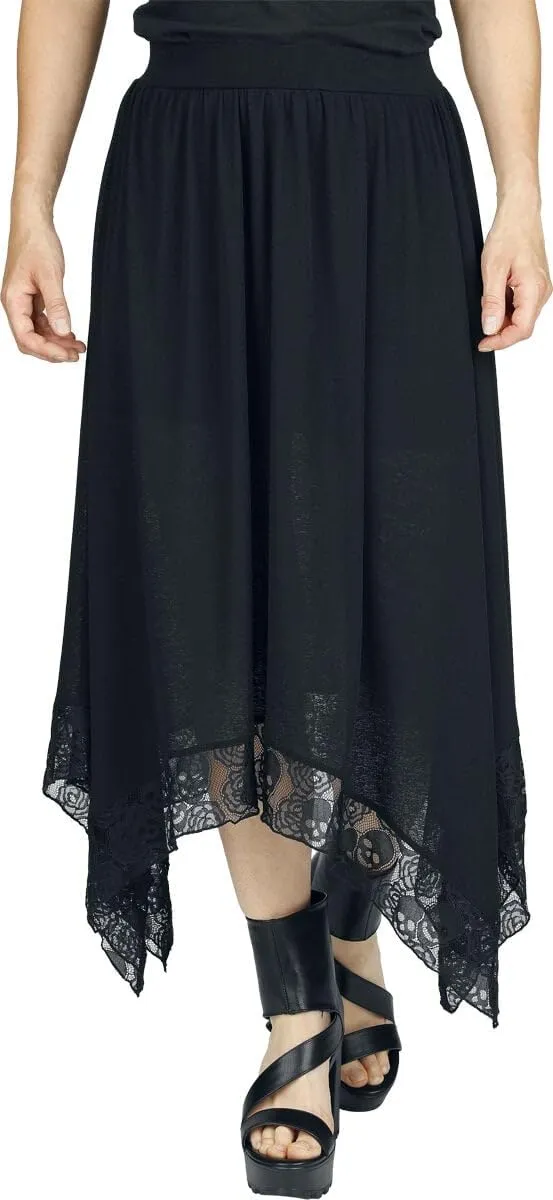 black-premium-langer-rock-spitze-schwarz-damen image 1