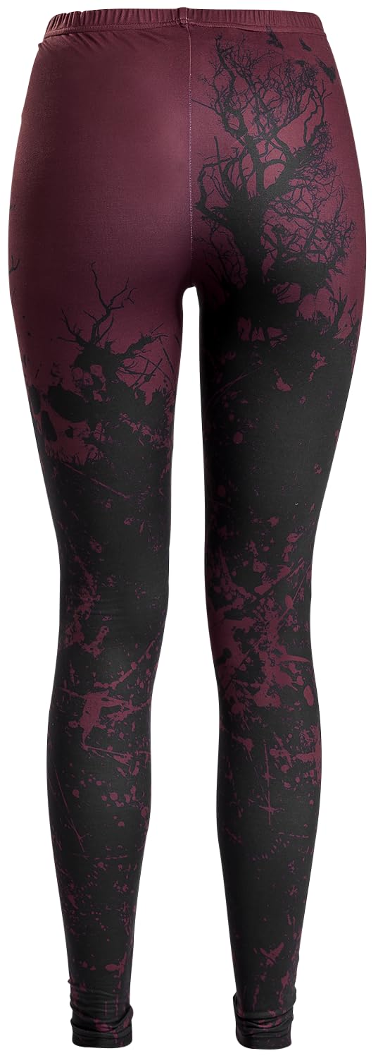black-premium-by-emp-dunkelrote-leggings-allover-print-m image 3