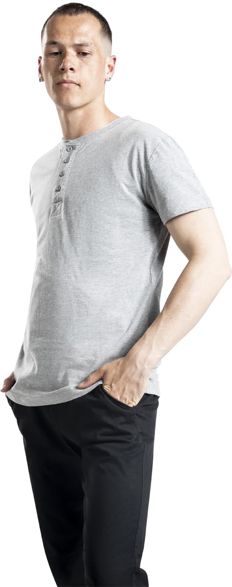 red-by-emp-t-shirts-herren-basic-shirt-knopfleiste-grau image 6