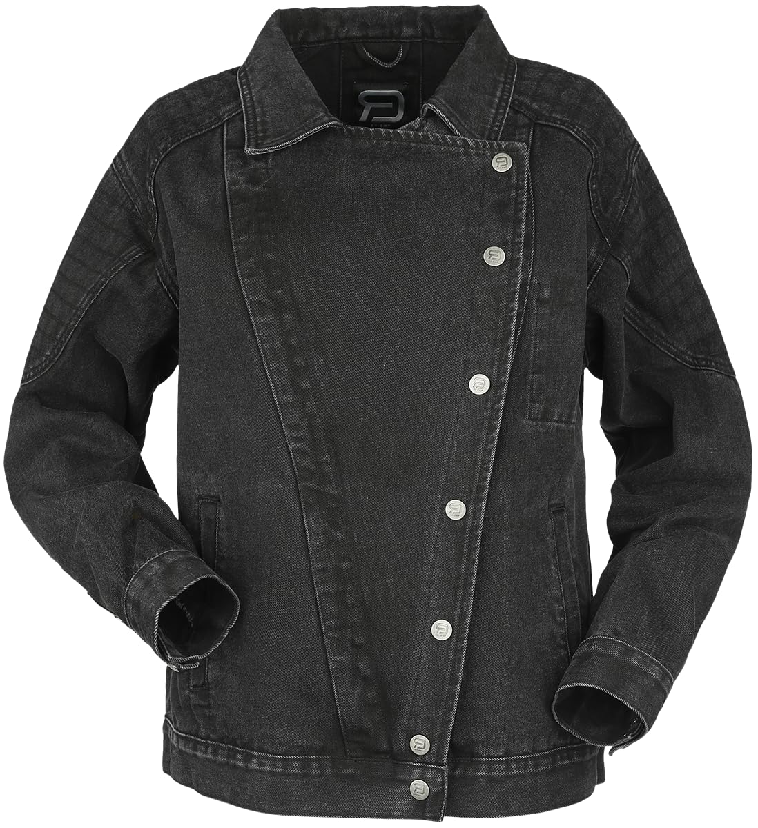 red-by-emp-damen-jeansjacke-schwarz-oversized-biker image 3