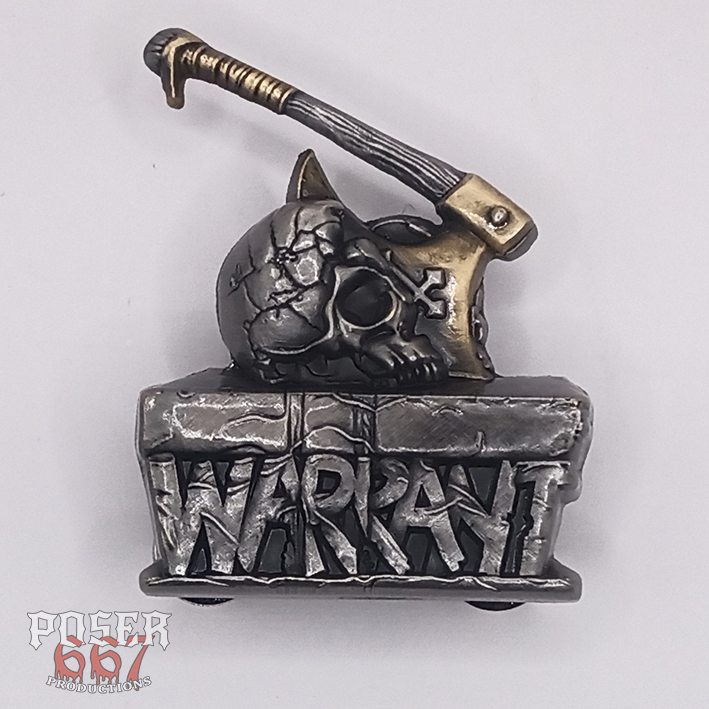 warrant-falling-down-3d-pin-metall-5-cm-antik-bronze-kupfer image 1