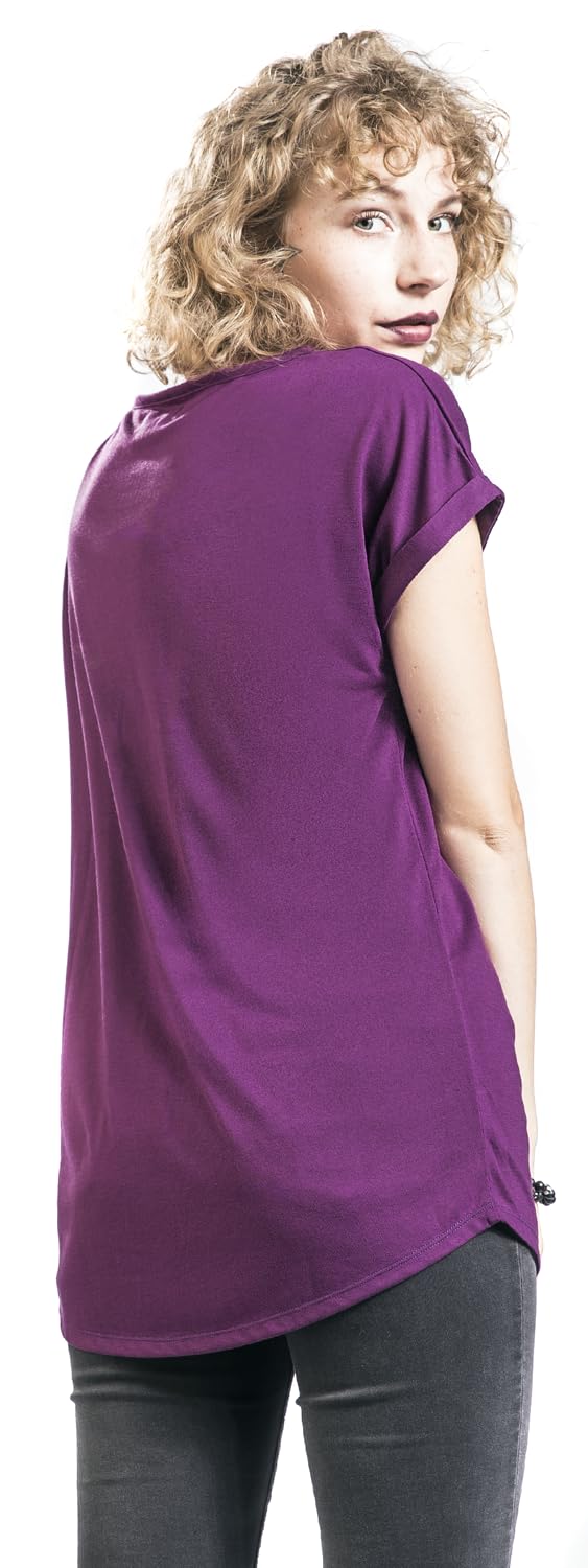 red-by-emp-basic-t-shirt-damen-lila-casual-shirt image 5