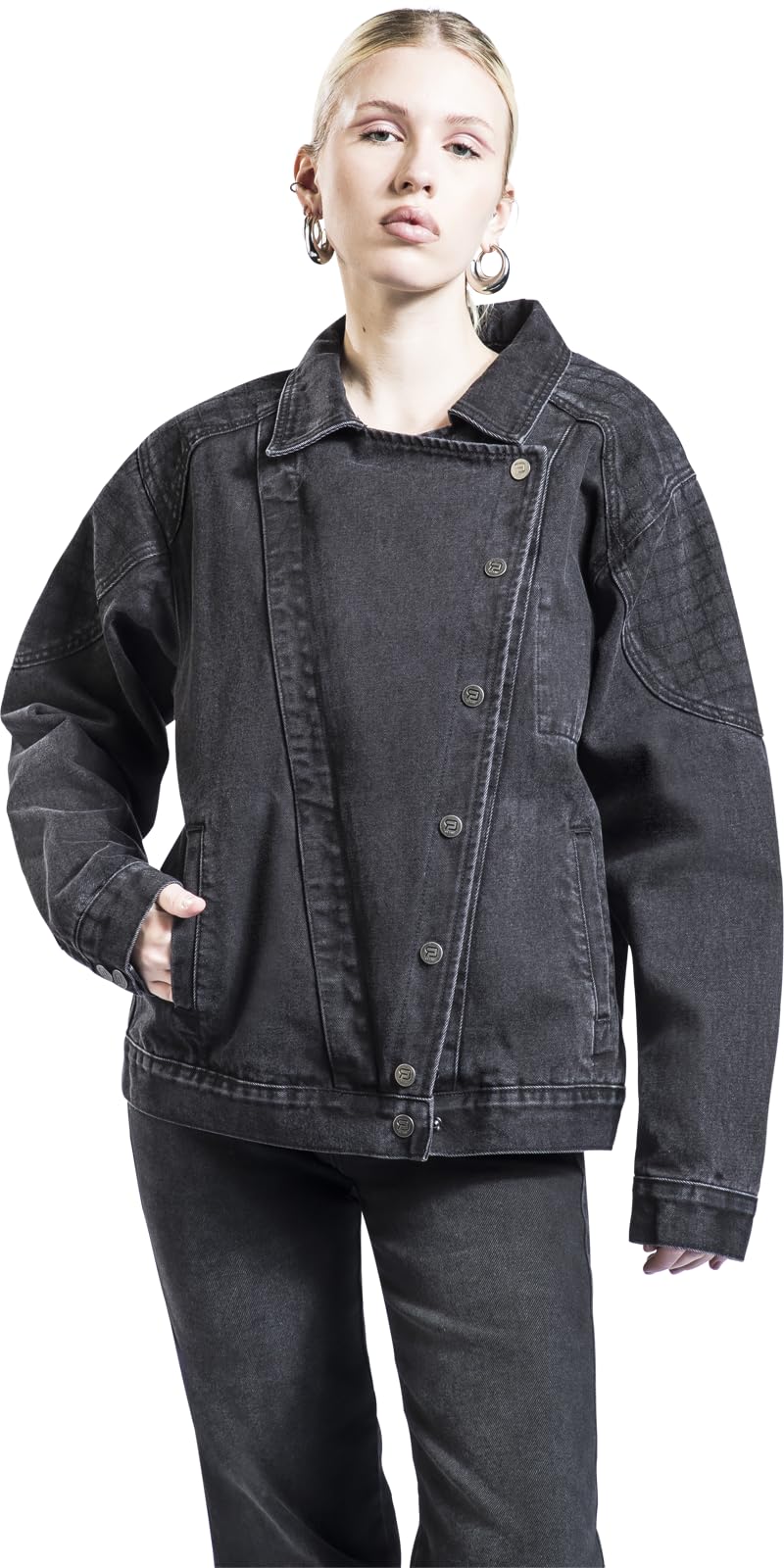red-by-emp-damen-jeansjacke-schwarz-oversized-biker image 6