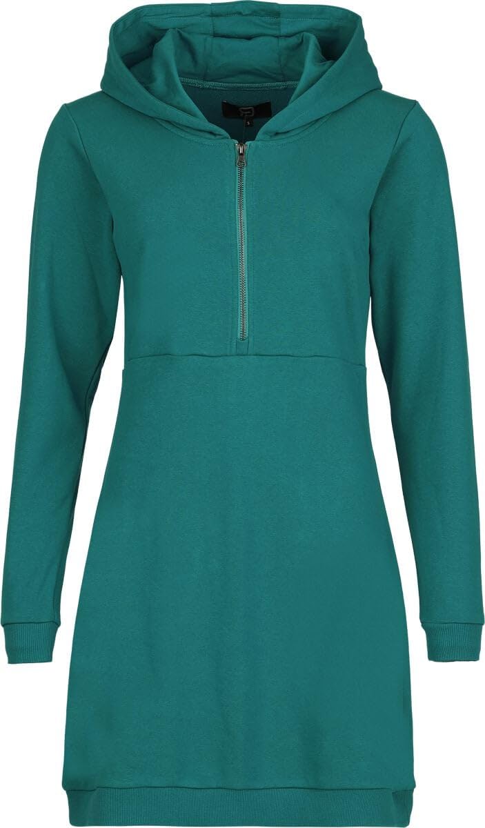 red-by-emp-kleid-damen-hoodiekleid-t-rkis-gr-l-kapuze image 1
