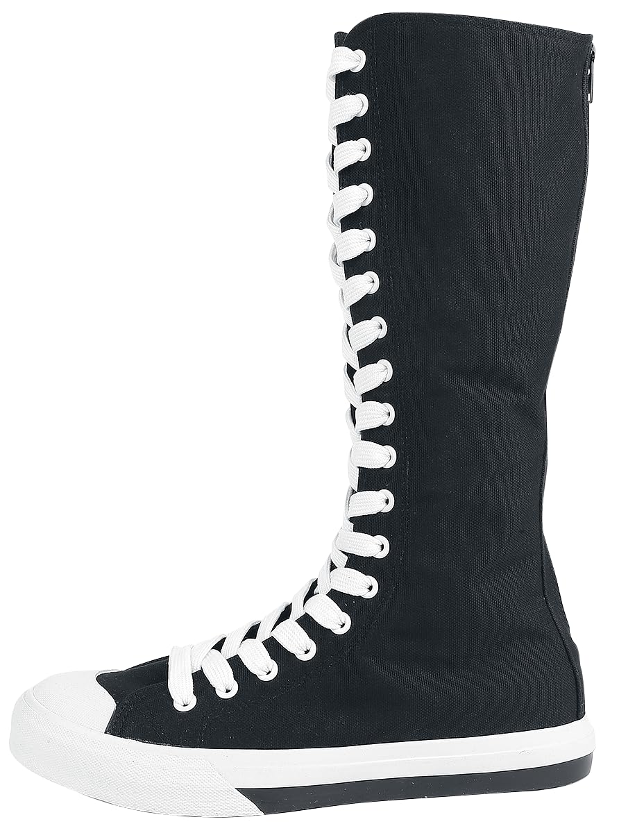 red-by-emp-schwarze-high-top-sneaker-damen-schwarz image 6