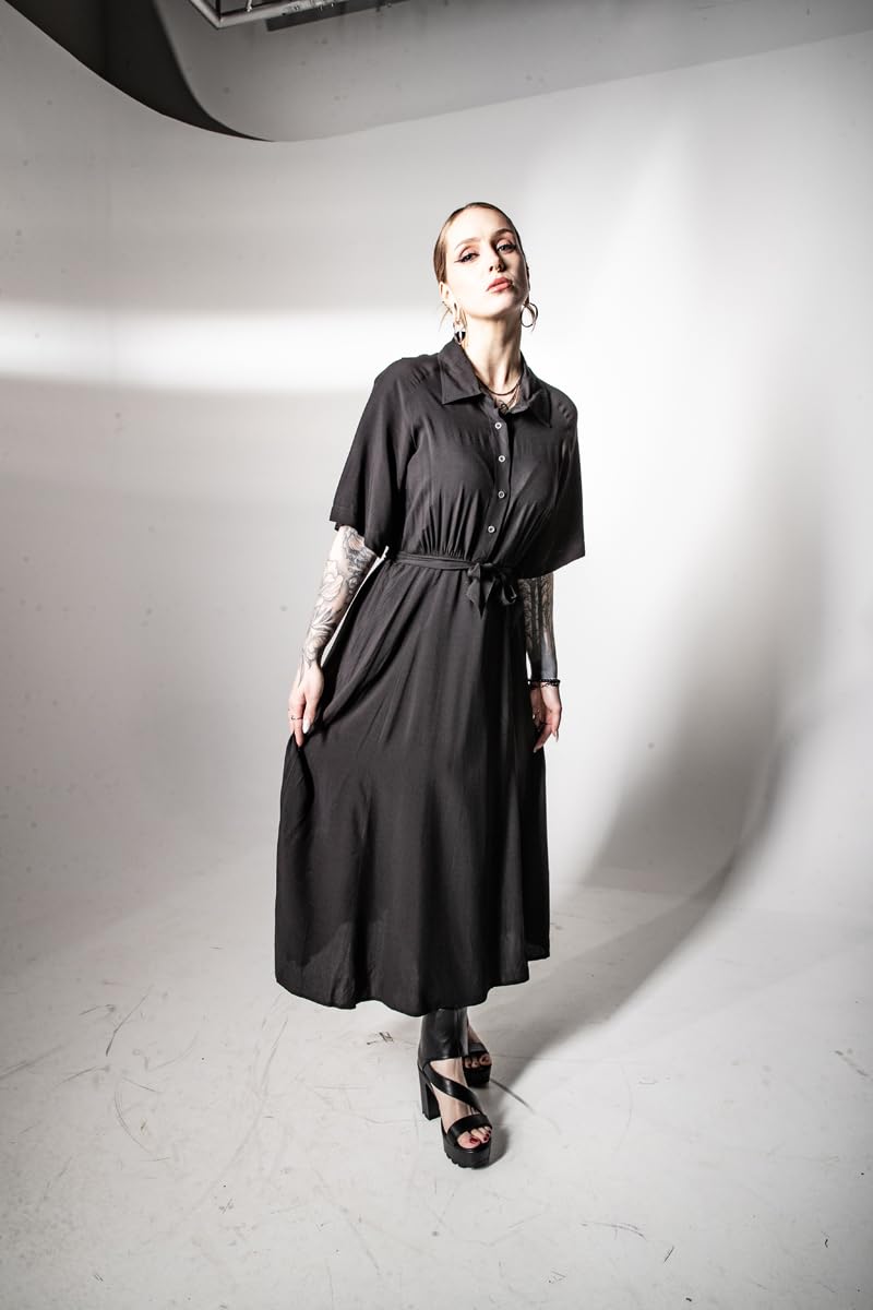 red-by-emp-kleid-damen-schwarz-lang-g-rtel-gr-e-l image 3