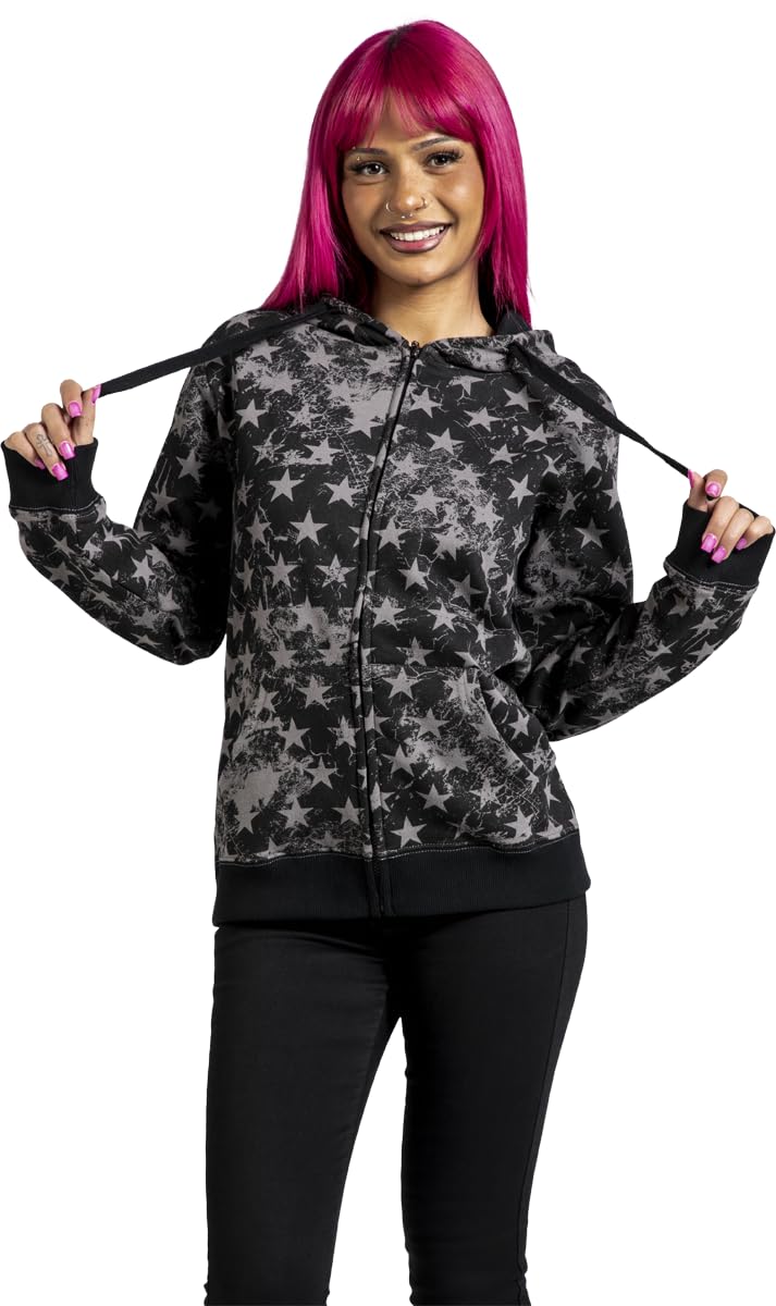 red-by-emp-kapuzenjacke-sternen-allover-print-schwarz image 2
