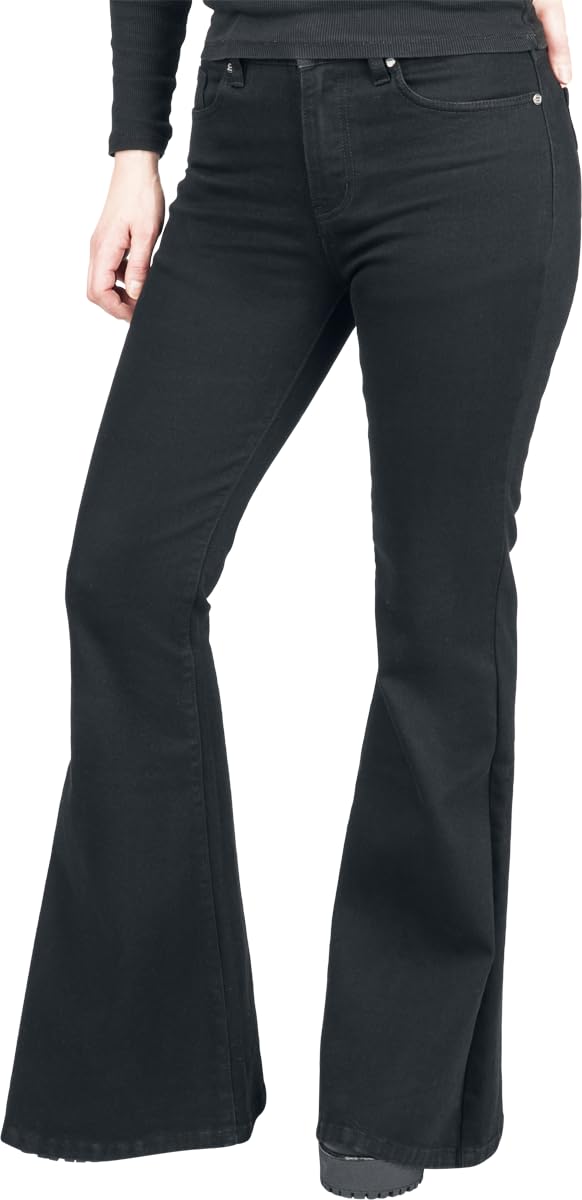 red-by-emp-hosen-damen-boot-cut-jeans-schwarz-30w-32l image 2
