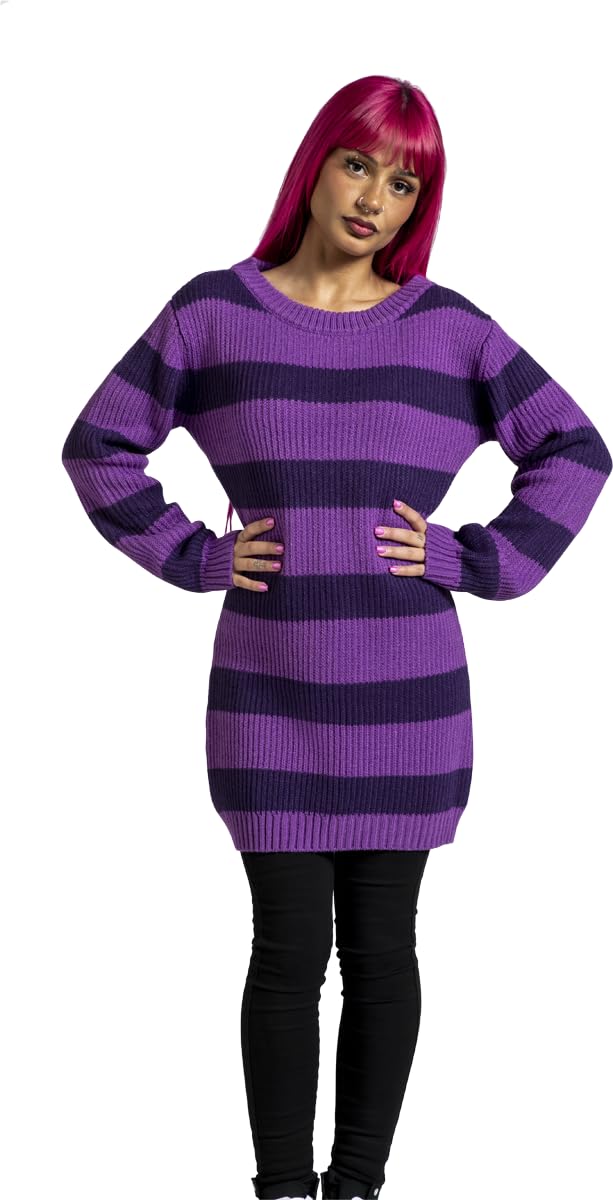 red-by-emp-damen-lila-strickpullover-gestreift-rundhals-l image 4