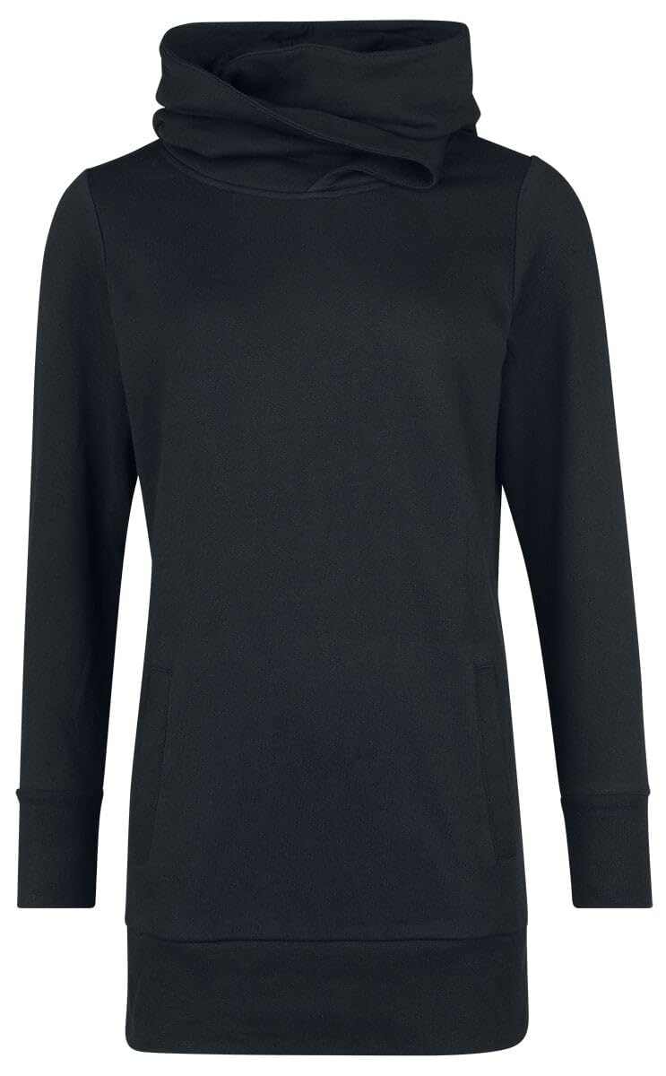 red-by-emp-schwarzer-kapuzenpullover-hoher-kragen-damen-hoodie image 1